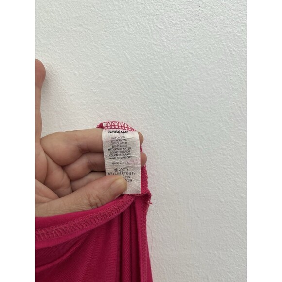 Emerald Women’s  spaghetti strap maxi dress Size 1XL Pink Pullover Elastic Waist - Picture 9 of 11
